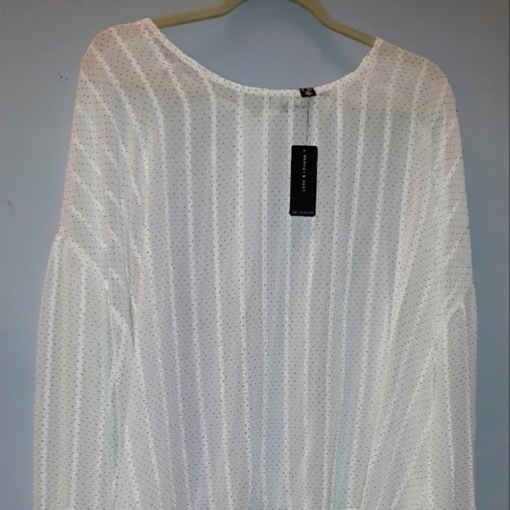 ELEGANT Love and Legend 4X  Ivory Chiffon Blouse-NWT